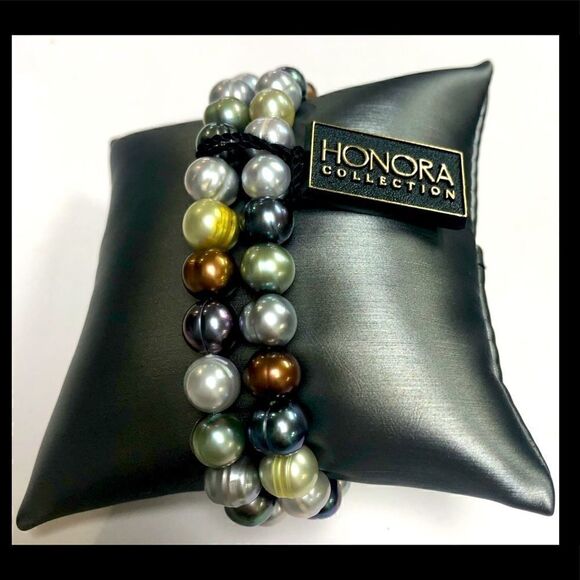 2-Honora Multi Colored Stretchy Bracelets "Dark Multi Collection" NWTS! - Picture 4 of 6